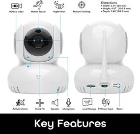 img 3 attached to Geeni Sentinel 1080p Wireless Indoor Surveillance Camera with Auto Tracking Alerts, Motion Zones, Pan/Tilt/Zoom, Two-Way Talk, Night Vision, Compatible with Alexa and Google Home, White