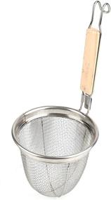 img 3 attached to Lawei Set of 4 Mesh Spider Strainers with Wooden Handle - 6-inch Stainless Steel Micro-perforated Pasta Baskets