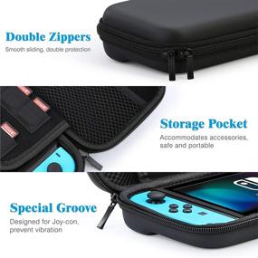 img 1 attached to 🎮 HEYSTOP OLED Switch Case - Compatible with Nintendo Switch OLED Model 2021 and Standard Switch, Portable Travel Carrying Case with 8 Card Storage Slots - Nintendo Switch Accessories