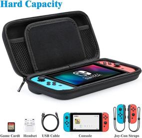 img 2 attached to 🎮 HEYSTOP OLED Switch Case - Compatible with Nintendo Switch OLED Model 2021 and Standard Switch, Portable Travel Carrying Case with 8 Card Storage Slots - Nintendo Switch Accessories