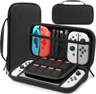 🎮 heystop oled switch case - compatible with nintendo switch oled model 2021 and standard switch, portable travel carrying case with 8 card storage slots - nintendo switch accessories logo