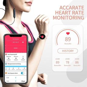 img 2 attached to 📱 Smart Watch Fitness Tracker with Heart Rate Monitor & IP68 Waterproof - Compatible with iPhone & Android Phones - Pedometer, Bluetooth & Touch Screen