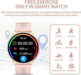 img 1 attached to 📱 Smart Watch Fitness Tracker with Heart Rate Monitor & IP68 Waterproof - Compatible with iPhone & Android Phones - Pedometer, Bluetooth & Touch Screen