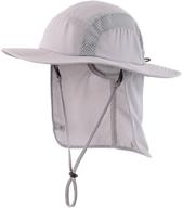 👒 kids safari hat with upf 50+ sun protection, toddler boys bucket hat with neck flap - home prefer logo