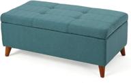 🪑 stylish and versatile teal ottoman with storage by christopher knight home логотип