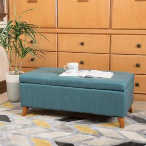 img 3 attached to 🪑 Stylish and Versatile Teal Ottoman with Storage by Christopher Knight Home