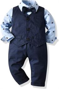 img 4 attached to 🧑 Tem Doger Toddler Gentleman Outfits: Stylish Boys' Clothing Sets for Any Occasion