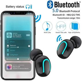 img 2 attached to 🎧 Беспроводные наушники AICase TWS - Bluetooth 5.0, мини спортивные наушники от пота с микрофоном, беспроводной зарядный футляр - для смартфонов на Android и iOS - HQB-U