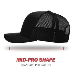 img 2 attached to 🧢 Richardson 112 Trucker Snapback Baseball Cap, Solid Black, Unisex, One Size Fits Most