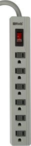 img 2 attached to 💡 Woods 041450 6-Outlet Surge Protector: 2-Foot Cord, 250 Joules of Protection