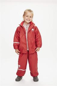 img 4 attached to 🌈 CeLaVi - Reflective Youth Rain Suit 2-Piece Jacket and Pants/Dungarees - Waterproof for Ages 2T to 10Y - Available in 23 Colors