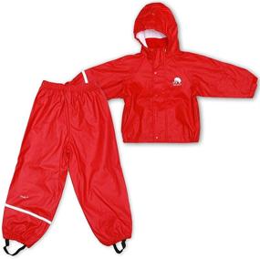 img 3 attached to 🌈 CeLaVi - Reflective Youth Rain Suit 2-Piece Jacket and Pants/Dungarees - Waterproof for Ages 2T to 10Y - Available in 23 Colors