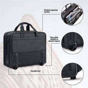 img 1 attached to 👜 Solo New York Franklin Rolling Leather Laptop Bag for 15.6" Devices - Stylish Black Design