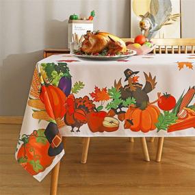 img 4 attached to 🦃 Enhance Your Thanksgiving Dinner with Victree Holiday Rectangle Tablecloth!