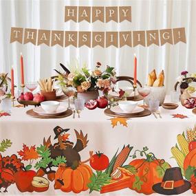 img 1 attached to 🦃 Enhance Your Thanksgiving Dinner with Victree Holiday Rectangle Tablecloth!