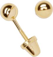 stylish girls ball stud earring – sterling silver or 14k gold plated (4mm) with secure screw backs! logo