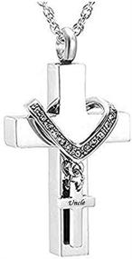 img 2 attached to Красиво изготовленные ожерелья из пепельницы MEMORIALU в виде креста: драгоценные пепела кремации памятного креста.
