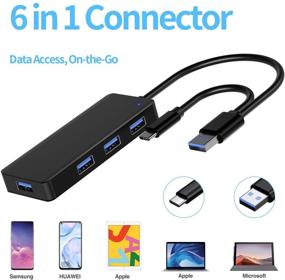 img 2 attached to 💻 4-Port USB C to USB Adapter: Efficient USB Hub for MacBook, Laptop, Surface Pro, and More