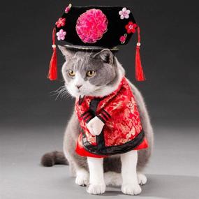 img 4 attached to Yu-Xiang Pet Gege Costume Dogs Cosplay Tang Dynasty Chinese Style Apparel, Funny Personalized Clothing for Fashionable Pets - Perfect for Halloween, Christmas Dress Up - Dogs, Cats