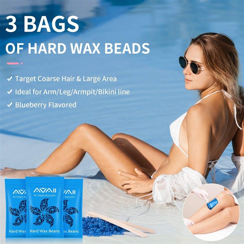 Waxing Kit, Wax Warmer for Hair Removal with 6 Packs Wax Beads & 10Pcs  Waxing Applicator Sticks, Painless at Home Waxing Kits for Full Body Bikini  Brazilian Face Eyebrow Legs White