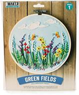 🧵 leisure arts mm mm embroidery kit 8-inch green fields, no embroidery hoop logo
