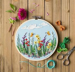 img 1 attached to 🧵 Leisure Arts MM MM Embroidery Kit 8-Inch Green Fields, No Embroidery Hoop