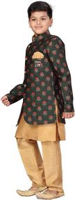 img 2 attached to 👕 Stylish Ethnic Silk Kurta Pant and Indo Set for Boys 468 - AHHAAAA Kids Fashion