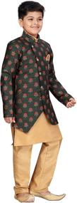 img 1 attached to 👕 Stylish Ethnic Silk Kurta Pant and Indo Set for Boys 468 - AHHAAAA Kids Fashion