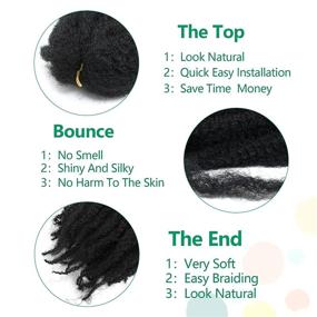 img 2 attached to 💆 AMELI 6 Packs Marley Braiding Hair: 24 inch Synthetic Fiber Afro Kinky Hair Extensions (1B)