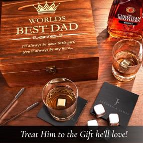 img 2 attached to 🥃 Engraved 'World's Best Dad. You'll Always be my Hero' Whiskey Glass Set - Perfect Dad Birthday Gift and Thoughtful Dad Gifts from Daughter