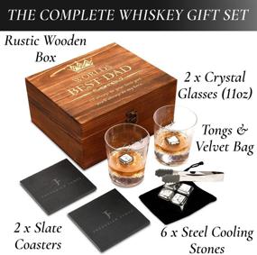 img 1 attached to 🥃 Engraved 'World's Best Dad. You'll Always be my Hero' Whiskey Glass Set - Perfect Dad Birthday Gift and Thoughtful Dad Gifts from Daughter