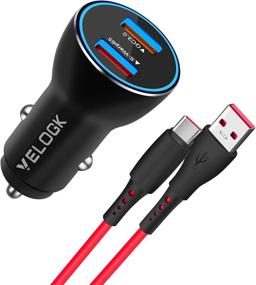 img 4 attached to VELOGK 65W Warp Car Charger [10V/6.5A] for OnePlus 8T/9R/9/9 Pro/8 Pro/8/7 Pro/7T/7T Pro/6T/5T/Nord N10 5G, Warp Charge 65 Car Charger Adapter with USB A-to-C Warp Charging Cable (1M/3.3ft)" - Optimized VELOGK 65W Warp Car Charger for OnePlus 8T/9R/9/9 Pro/8 Pro/8/7 Pro/7T/7T Pro/6T/5T/Nord N10 5G with USB A-to-C Warp Charging Cable (1M/3.3ft)