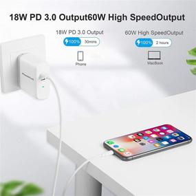 img 3 attached to 🔌 68W PowerLot USB C Wall Charger with GaN PD 3.0 - 2 Port USB C Charger for MacBook Pro, iPhone 13/12 Pro, iPad, Switch & More