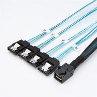 cablecreation internal hd mini sas (sff-8643 host) - 4x sata (target) cable логотип