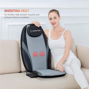 img 2 attached to Enhanced Home & Office Shiatsu Massage Chair Pad with Heat - Deep Kneading Back Massager Cushion for Shoulder & Back Comfort