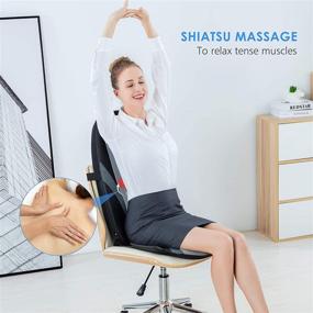 img 3 attached to Enhanced Home & Office Shiatsu Massage Chair Pad with Heat - Deep Kneading Back Massager Cushion for Shoulder & Back Comfort