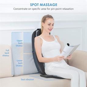 img 1 attached to Enhanced Home & Office Shiatsu Massage Chair Pad with Heat - Deep Kneading Back Massager Cushion for Shoulder & Back Comfort