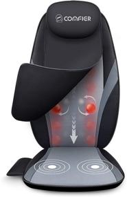 img 4 attached to Enhanced Home & Office Shiatsu Massage Chair Pad with Heat - Deep Kneading Back Massager Cushion for Shoulder & Back Comfort