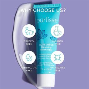 img 1 attached to Purlisse Blue Lotus Balancing Moisturizer: Clean & Cruelty-Free, Paraben & Sulfate-Free, Anti-Ageing Formula with White Tea to Soothe Skin, Hydrating Vitamin E, 1.7oz