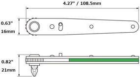 img 2 attached to 🔧 ANEX Ультра-тонкий со смещенным углом в сторону рожковый отвертка - 90° Угол для труднодоступных мест, набор из 2 битов с магнитом (прямые/плоские) - Зеленый