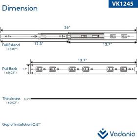 img 1 attached to Enhanced Capacity Industrial Hardware: VADANIA Drawer Bearing Extension