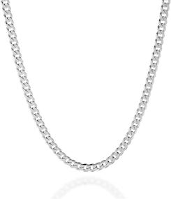 img 4 attached to 💎 Sterling Silver Cuban Link Chain - 5mm Diamond Cut Necklace for Men, Women, Boys & Girls - 16 to 30 Inches - Solid Italian Jewelry - 925 Made in Italy - Premium Quality - Gift Box Included