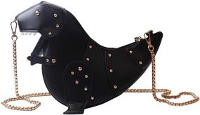 img 4 attached to 🦖 Kuang Novelty 3D Dinosaur Purse: Stylish Leather Animal Shaped Studded Shoulder Crossbody Bag for Women, Girls, and Anime Handbag Fans