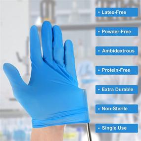 img 2 attached to 1000-Piece Nitrile-Vinyl Blend Blue Disposable Gloves | Powder 🧤 & Latex-Free | 3.15 Mil Exam Protective Gloves for Cleaning