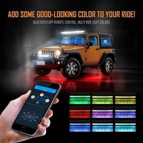 img 3 attached to 🚗 Auxbeam 42-дюймовая кривая многоцветная RGB LED-лента: свет для внедорожной езды, 5D серия V, 240 Вт, сочетание луча спота и наводнения