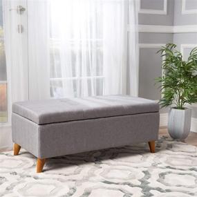 img 3 attached to 🏬 Ultimate Storage Solution: Christopher Knight Home Harper Fabric Ottoman in Grey