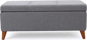 img 4 attached to 🏬 Ultimate Storage Solution: Christopher Knight Home Harper Fabric Ottoman in Grey