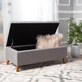 img 2 attached to 🏬 Ultimate Storage Solution: Christopher Knight Home Harper Fabric Ottoman in Grey