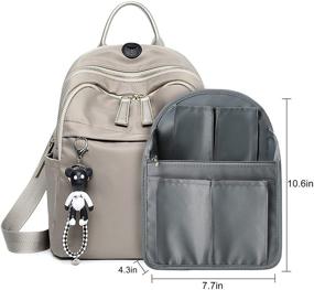 img 3 attached to 🎒 Surblue Backpack Organizer Insert Liner: High-Capacity Divider Foldable Nylon Shoulder Bag Organizer for Travelers - Grey-M"