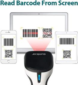 img 1 attached to 📱 Sumicor 2D Bluetooth Barcode Scanner - Handfree 3-in-1 Scanners with Rechargeable 1D and 2D Bar Code/QR Code Reader. Connects to Smart Phone, Tablet, and PC via USB Image.